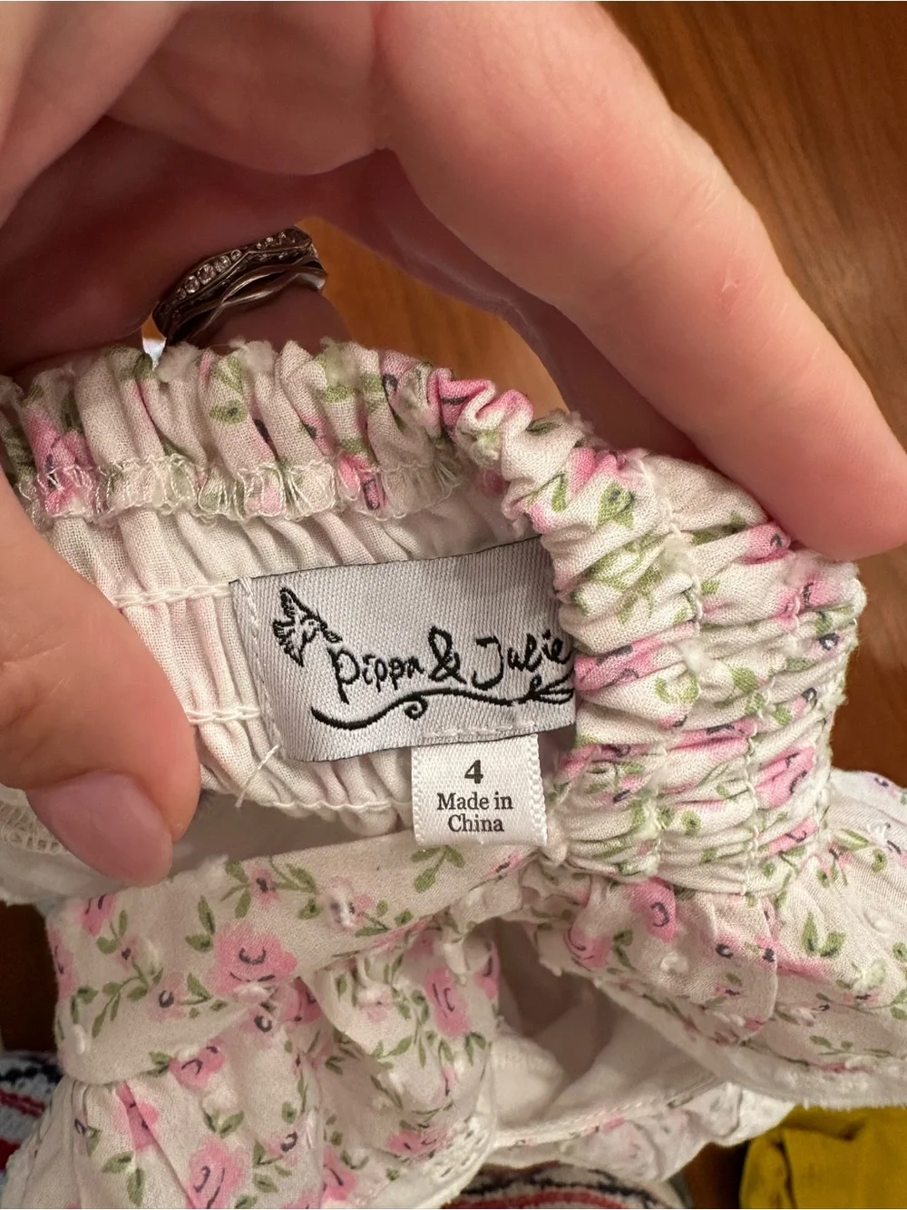 Pippa & Julie Girls Floral Pink Ruffle Sleeve Dress with full lining size 4
